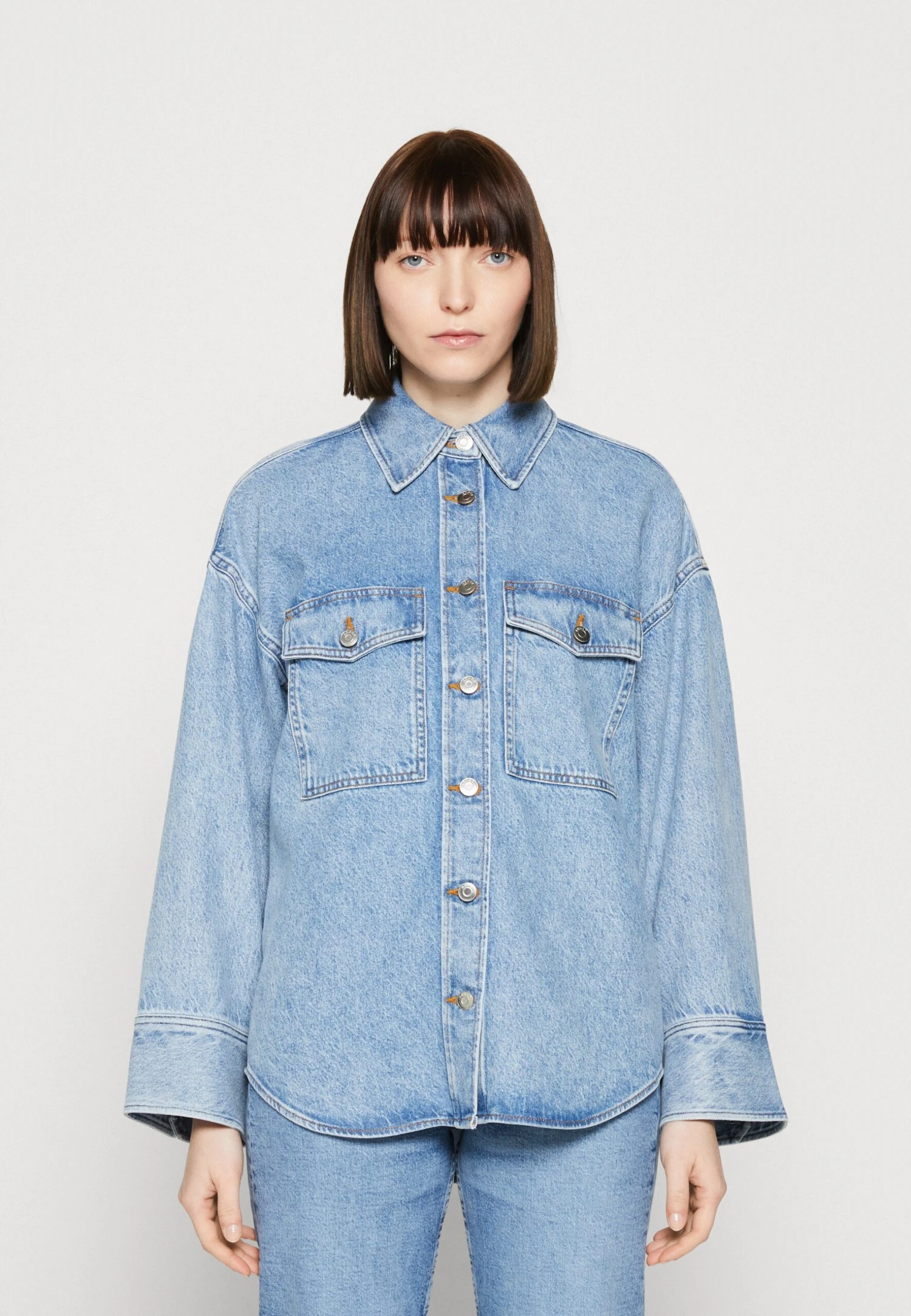 ARKET Button-Down Blouse - Blue Dusty Light 1 ARKET Button-Down Blouse - Blue Dusty Light